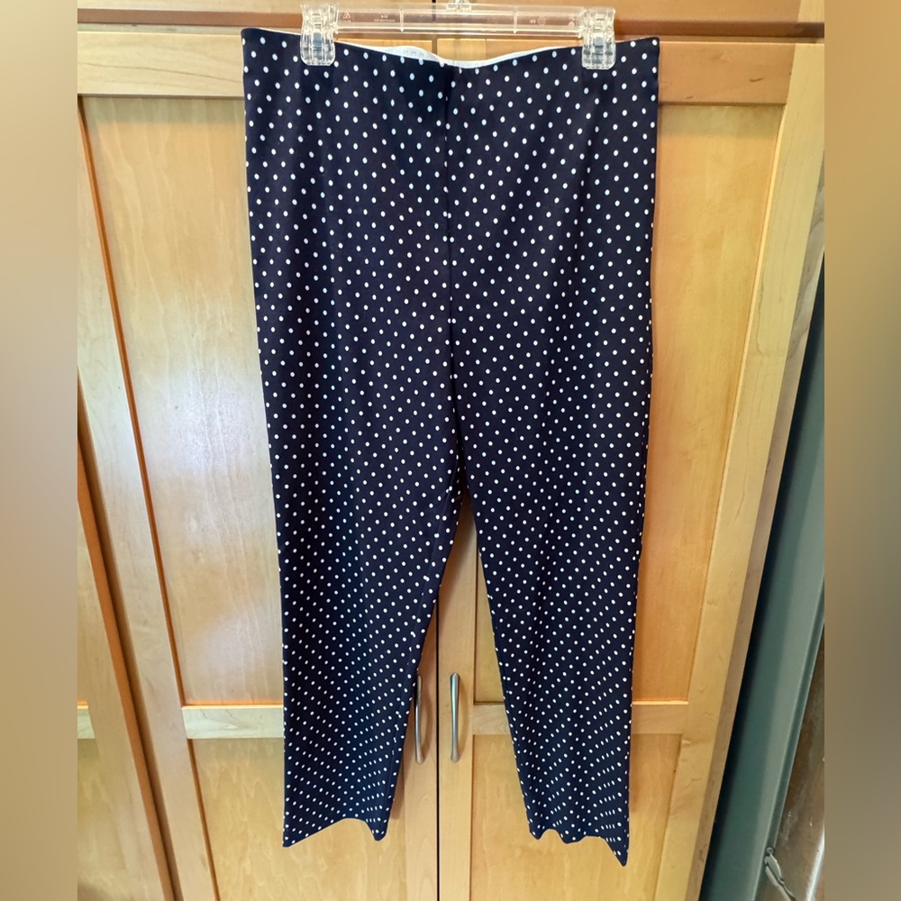 Sara Campbell Navy Polka Dot Pants sz L